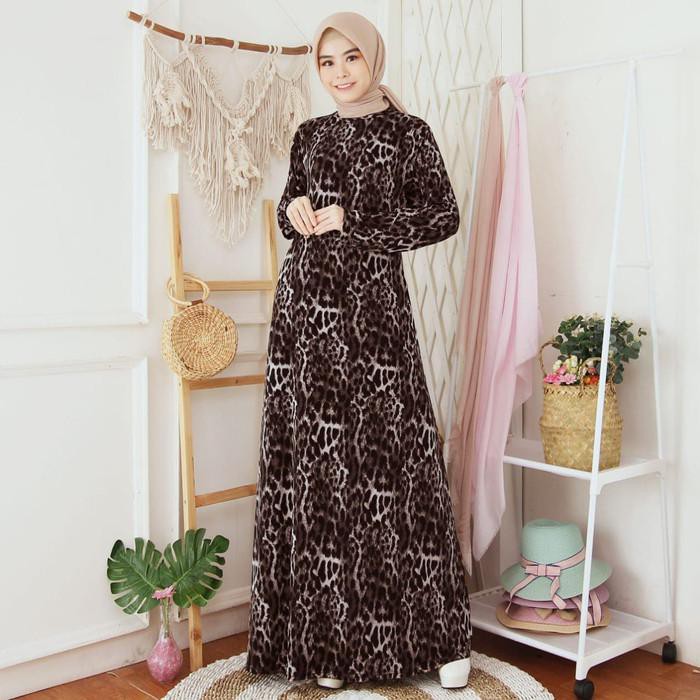 GAMIS JERSEY BALON GAMIS JUMBO XXL MOTIF MACAN TUTUL 8430 - BROWN