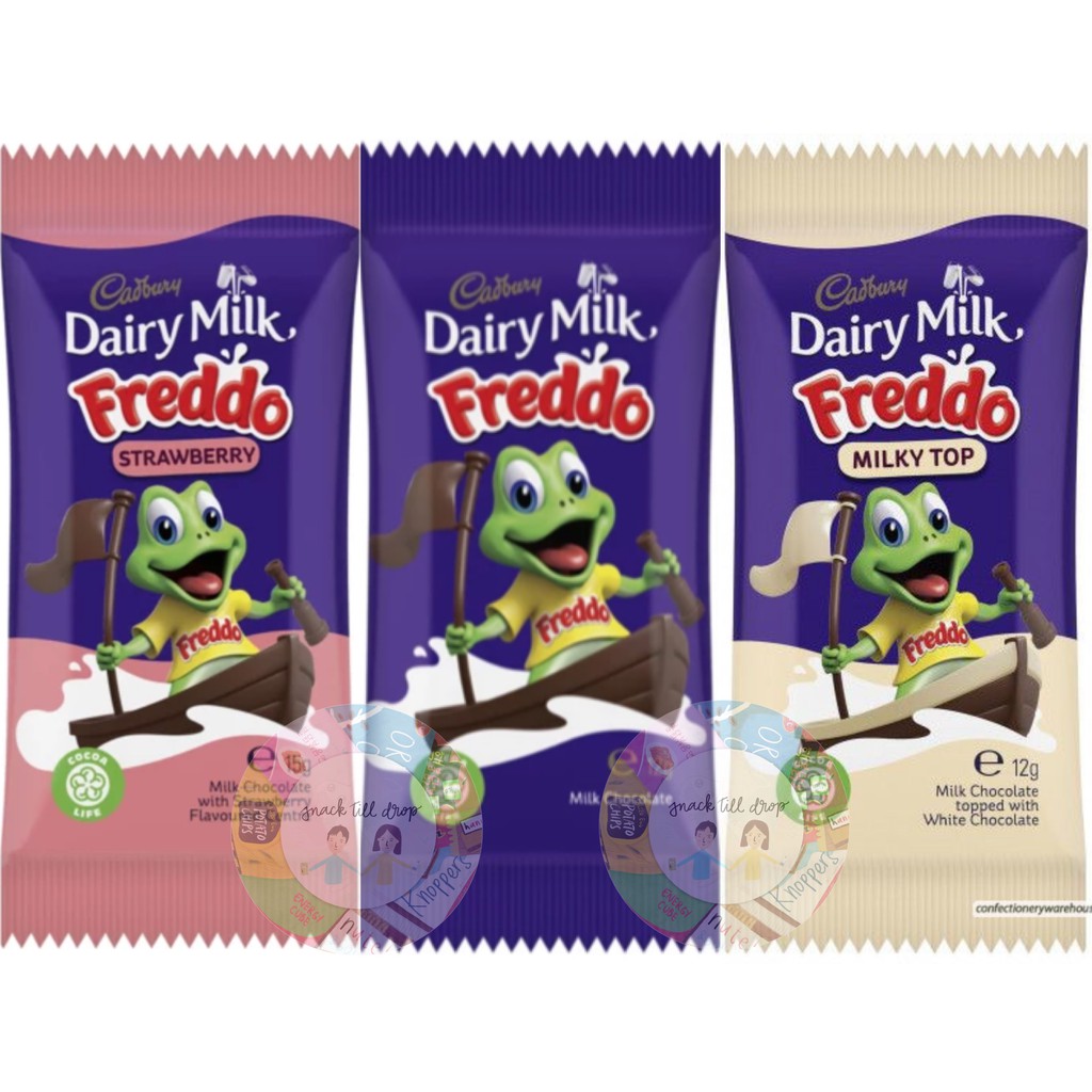 

CADBURY FREDDO [12g] Original & Milky Top & Strawberry MINI Satuan / Ecer - Coklat Mini Import