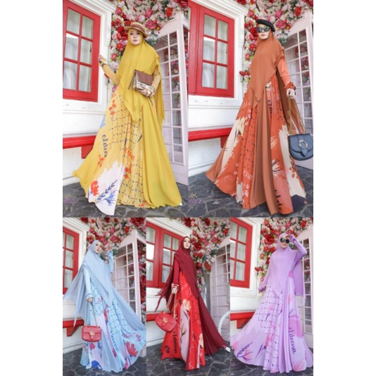 ZAREEN SYARI SET El.deena By KANAYA Hijab Original Gamis Syar'i Eldeena Kekinian Bestseller Terlaris