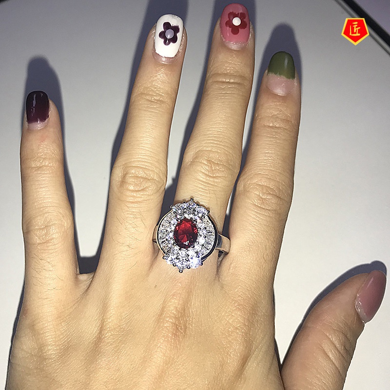 [Ready Stock]Fashionable Temperament Ruby Ring