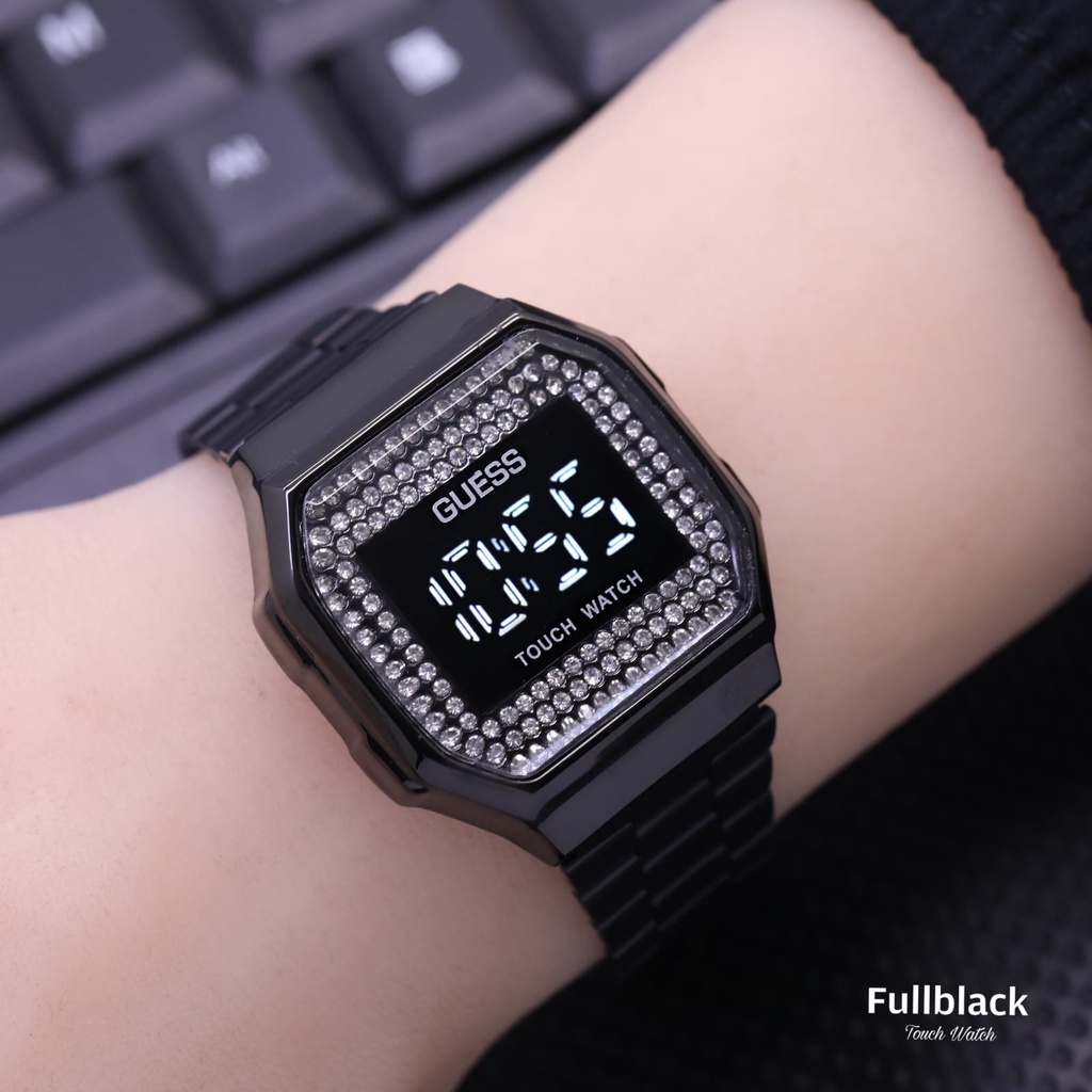 BEST SELLER JAM TANGAN WANITA GUESS LED FM75 LED TOUCHSCREEN TALI RANTAI RING PERMATA DM 3.0 CMFREE BOX BATERAI CADANGAN || JAM TANGAN FASHION WANITA JAM TANGAN CEWEK MURAH GUESS