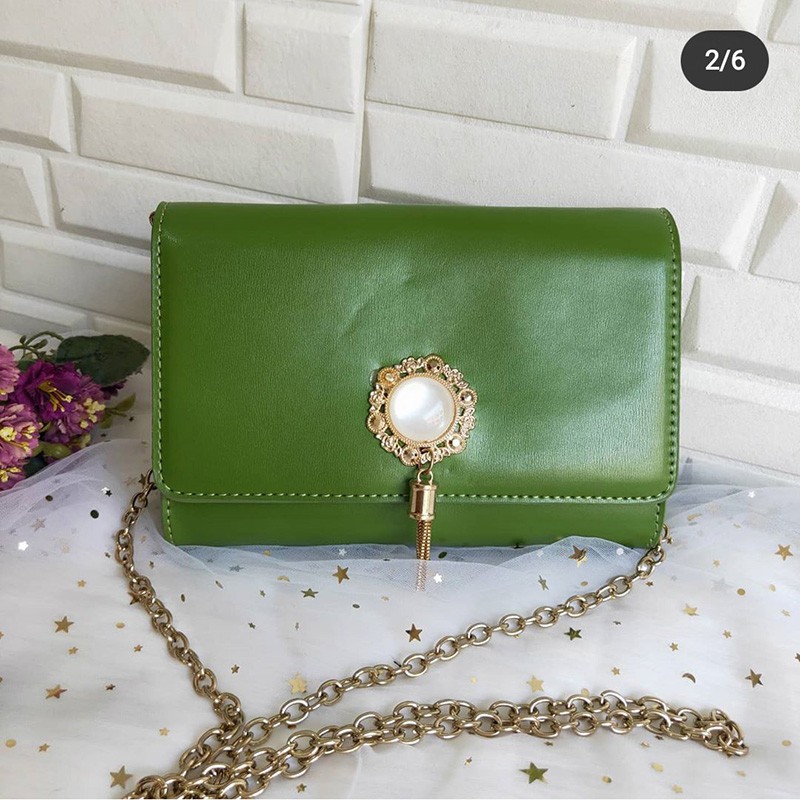 tas import wanita selempang sling bag cewek kulit pu tali rantai murah