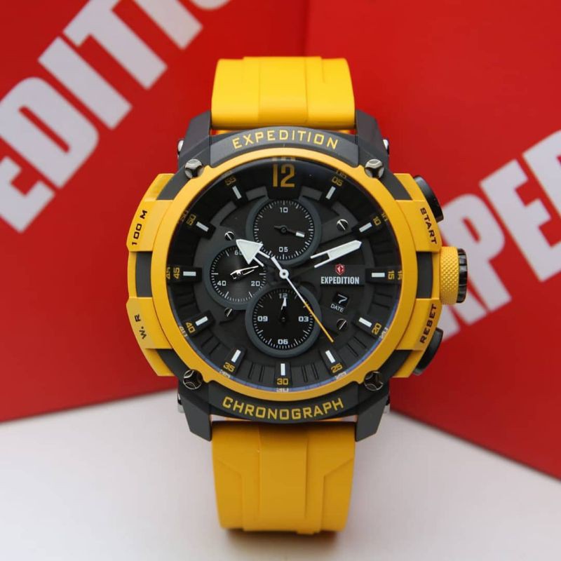 Jam Tangan Expedition E6781M Super Hero Series Yellow / Black Original