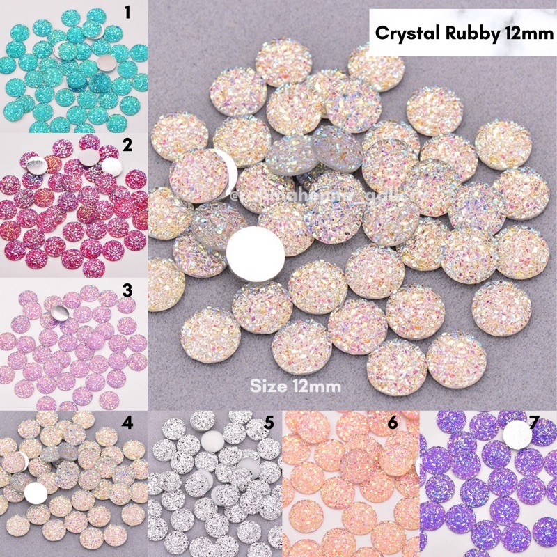 [12mm] CRYSTAL RUBBY , Stone , Aksesoris henna , nailart , craft