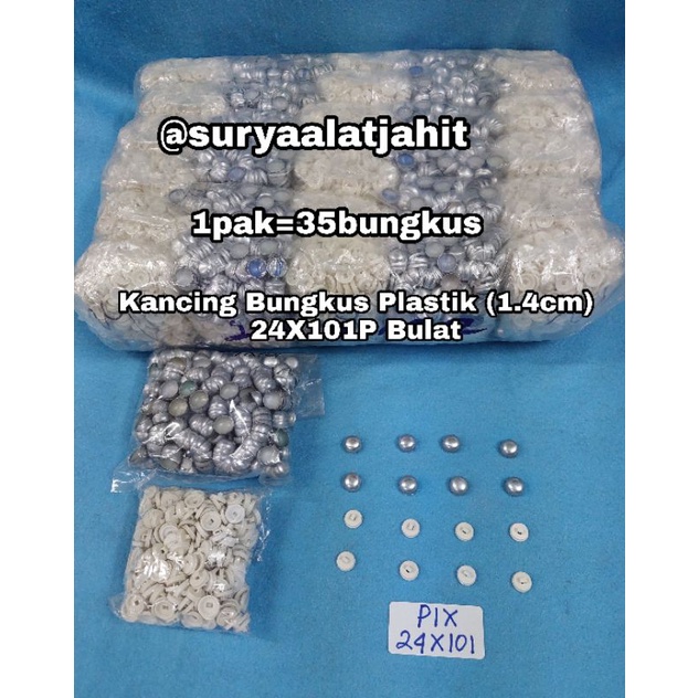 Kancing Plastik 24X101P (1.4cm) Bulat =rp.22.500/1bks