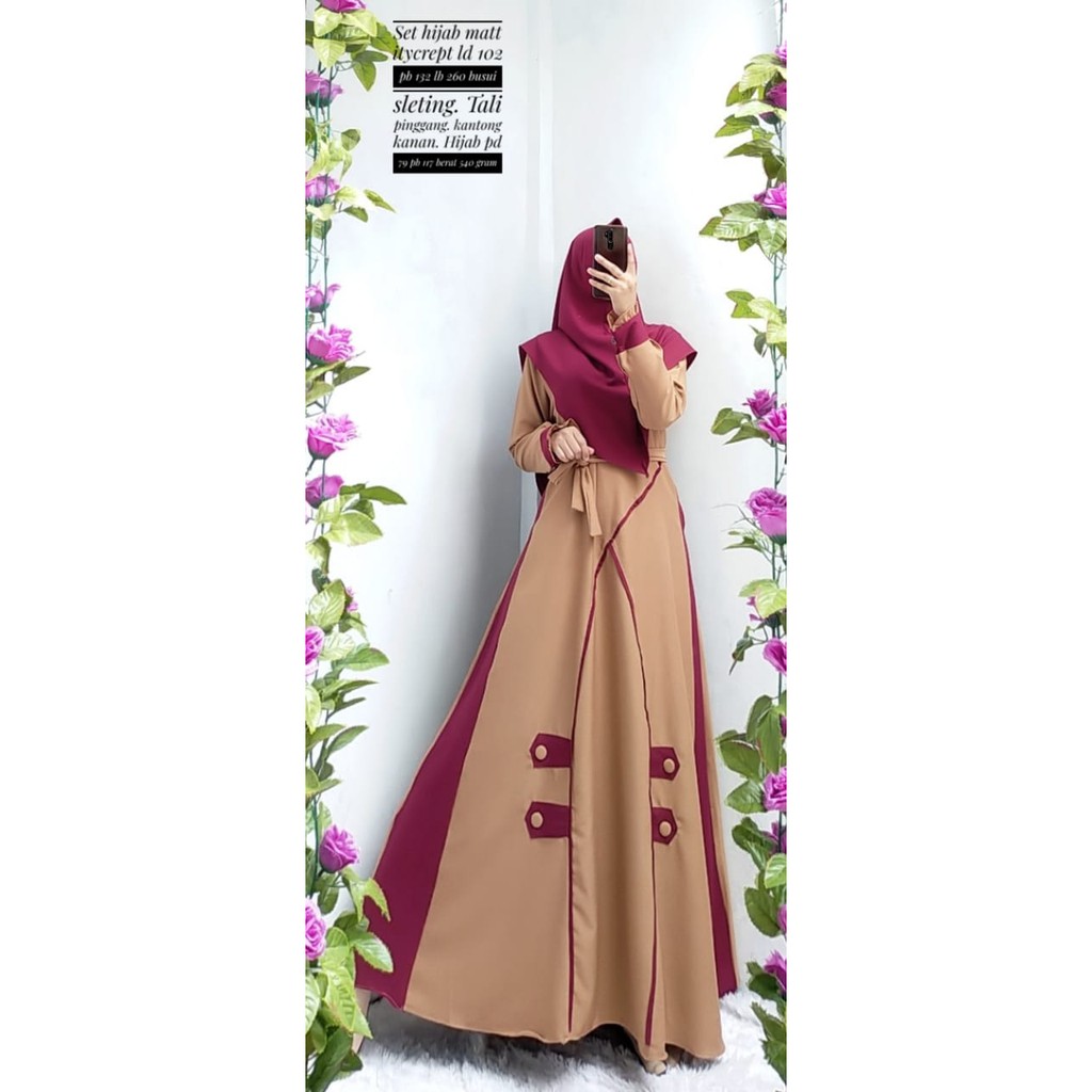 GAMIS SET SYARI ITYCREPE KANIA MODIS TERBARU BUSANA MUSLIM SIMPLE POLOS