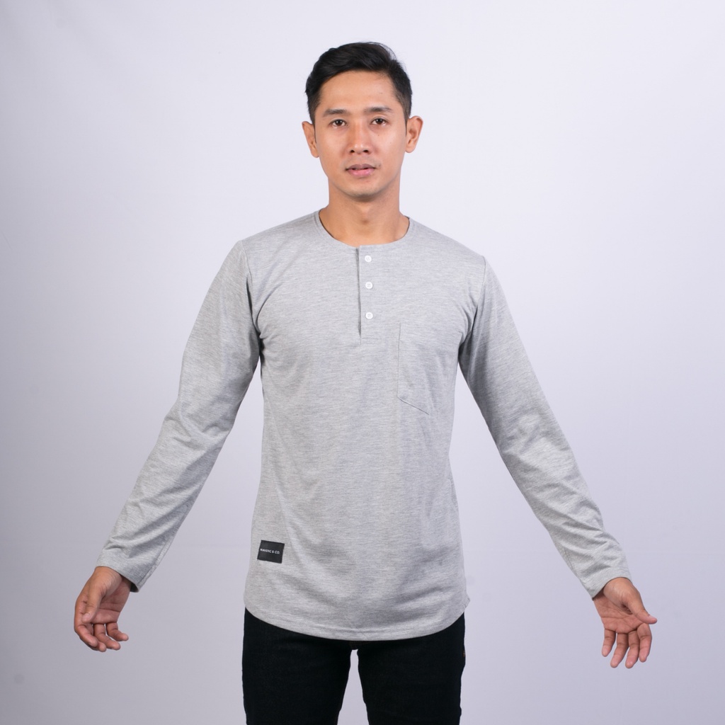 Kaos Lengan panjang kaos Longsleeve Maverick Kancing