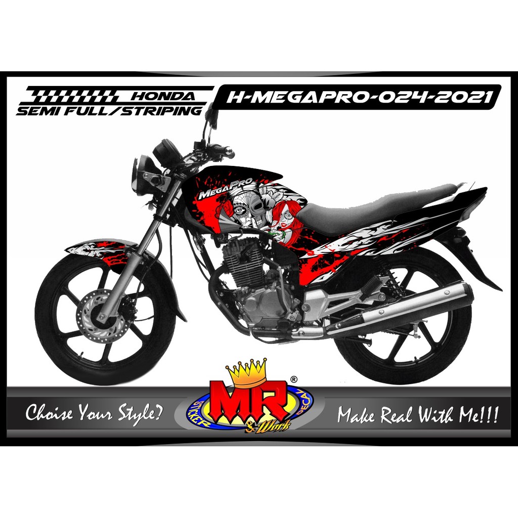 Decal Motor Honda Megapro Stiker Variasi Motor Decal Custom Grafis