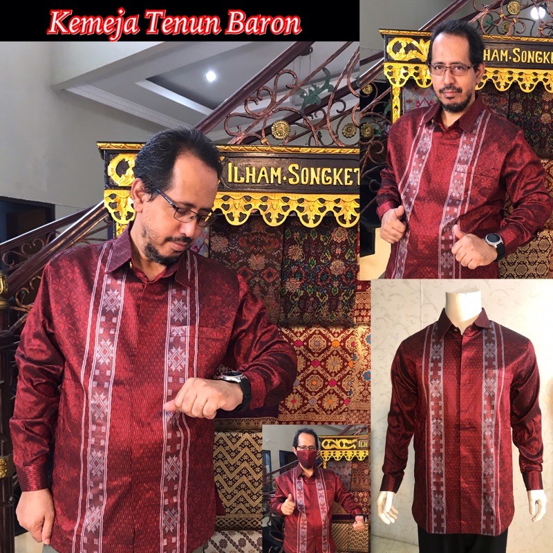 Kemeja Tenun MERAH (raguan ilham songket)