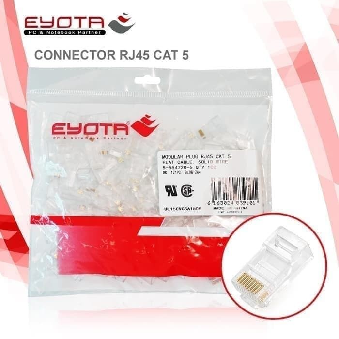 Connector Rj45 cat 5 eyota 100pc - Konektor modular plug Rj 45 cat5