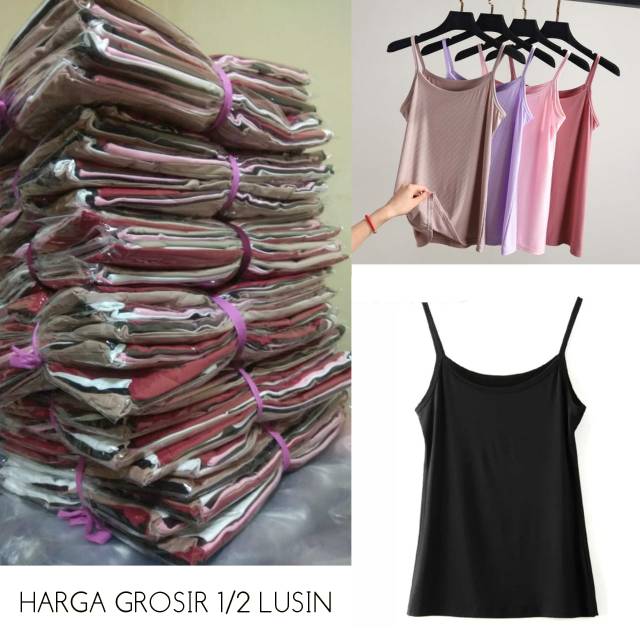 6Pcs Tanktop Tali Viorano Super Soft All Size Warna Random / Tanktop Tangtop Wanita Tali Kecil Adem