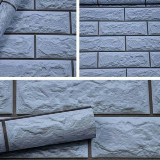 Wallpaper Motif Foam Panel Bata Putih - Ukuran 45 CM x 10 mtr - Wallpaper Dinding - Wallpaper Roll -