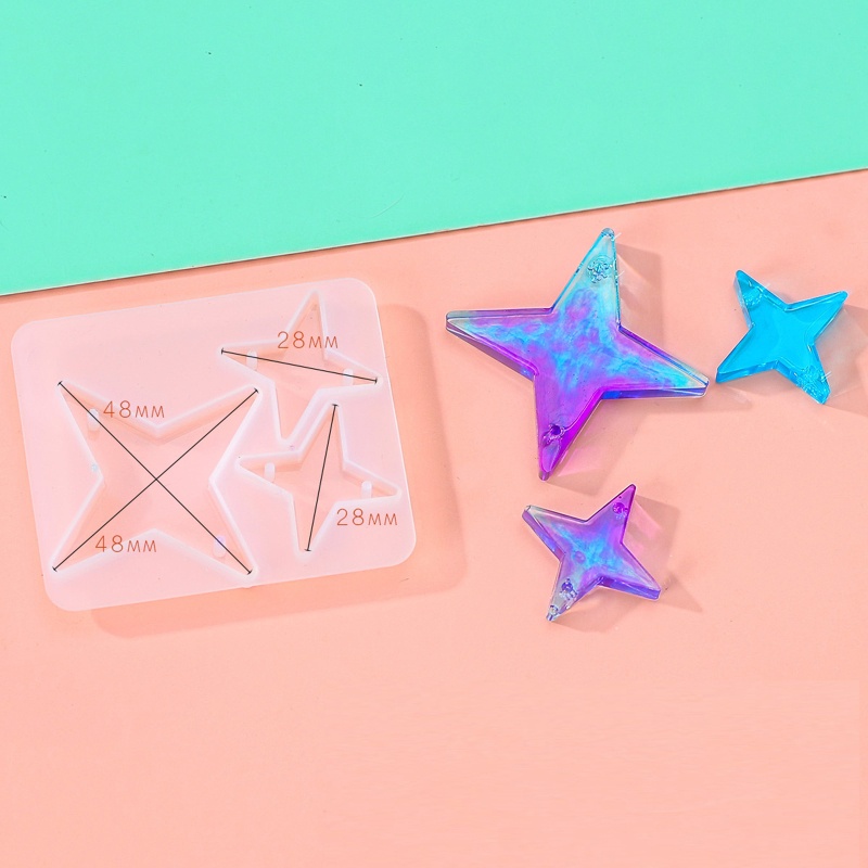 Siy Set Cetakan Resin Bentuk Hatibintang Bahan Silikon Untuk Perhiasan