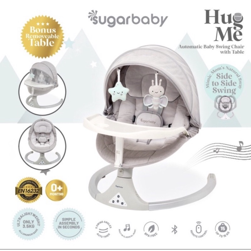 SUGAR BABY HUG ME AUTOMATIC BABY SWING CHAIR WITH TABLE