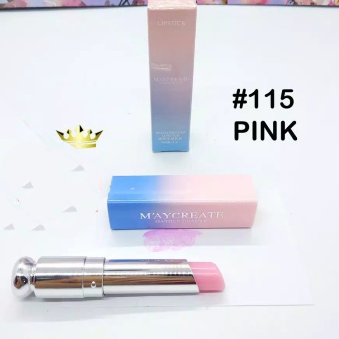 Maycreate Lipstik Korea - Original 100% - 115 Pink