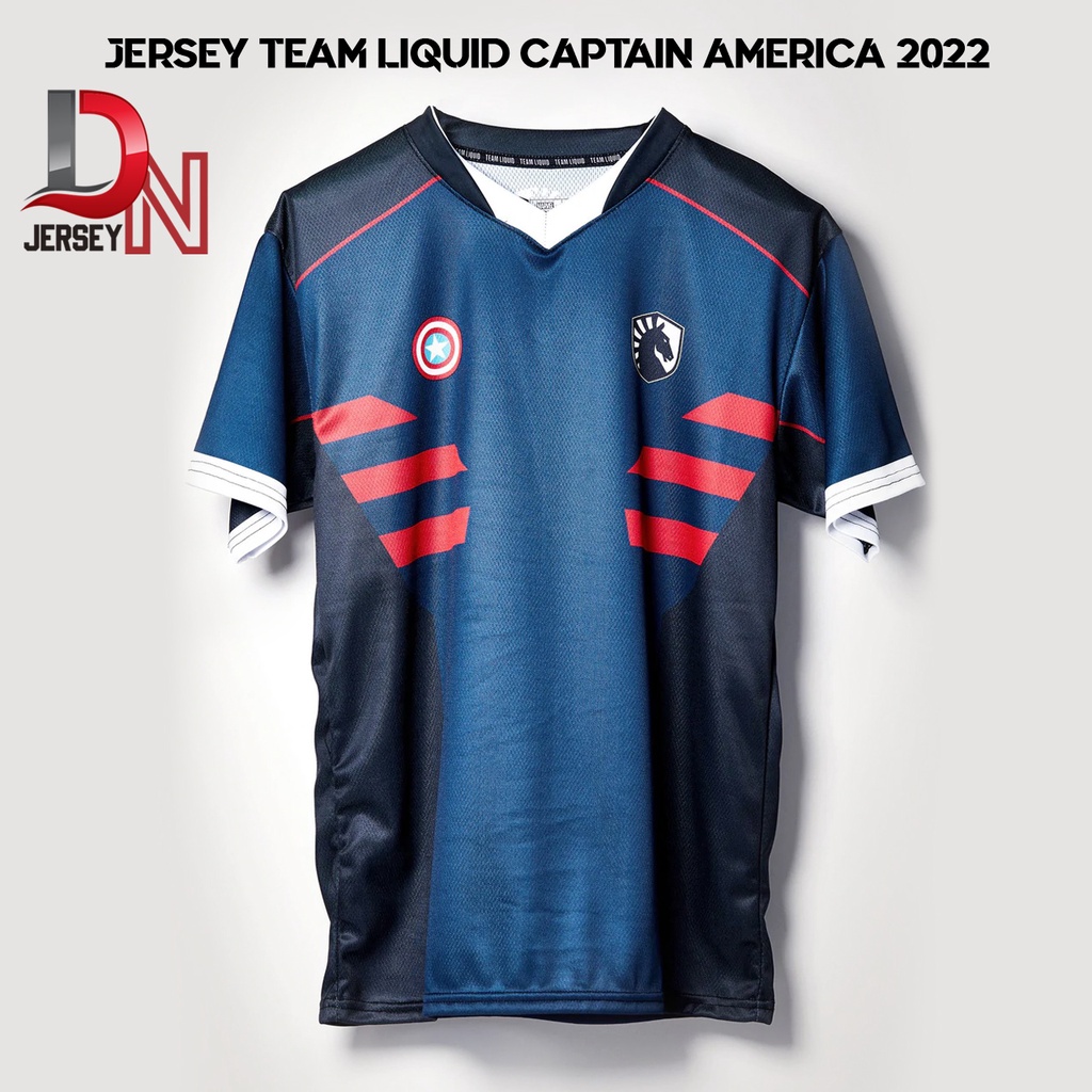 JERSEY TEAM LIQUID X CAPTAIN AMERICA 2022 GAME DOTA 2 WILDRIFT LOL (FREE REQUEST NICKNAME)