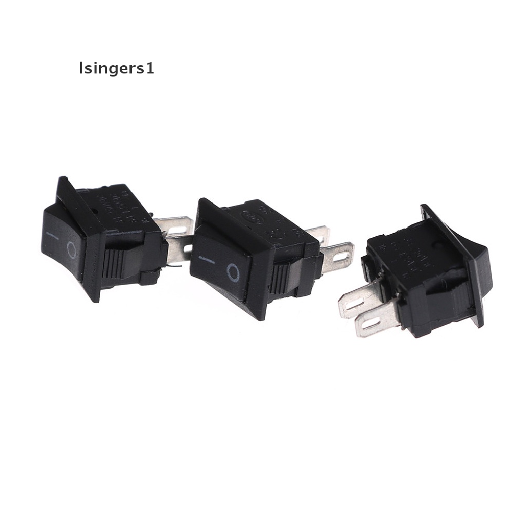 (lsingers1) 10pcs Saklar Rocker Switch 10x15mm KCD1-11 250VAC / 3A 6A 125V AC 2P Warna Hitam