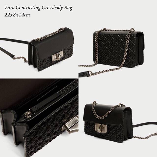 Tas zara contrasting crossbody bag