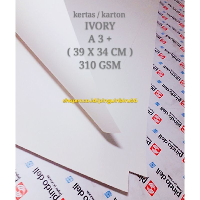 (A 3 +) KERTAS IVORY 310 gsm ( 39 x 34 cm ) BACA DESKRIPSI