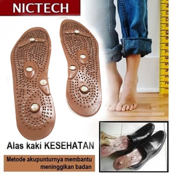 Alas Kaki Peninggi Tubuh / Alat Terapi Sandal Sepatu Kesehatan -COKLAT Alat Pijat