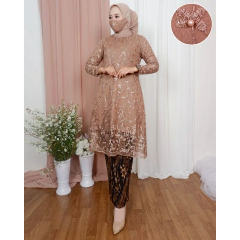 BA&gt; KEBAYA TUNIK TULLE/KEBAYA WANITA MODERN/KEBAYA WISUDA/KEBAYA LAMARAN by BA