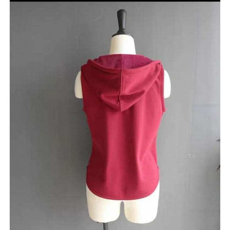 Rompi wanita terbaru vest hoodie polos kekinian