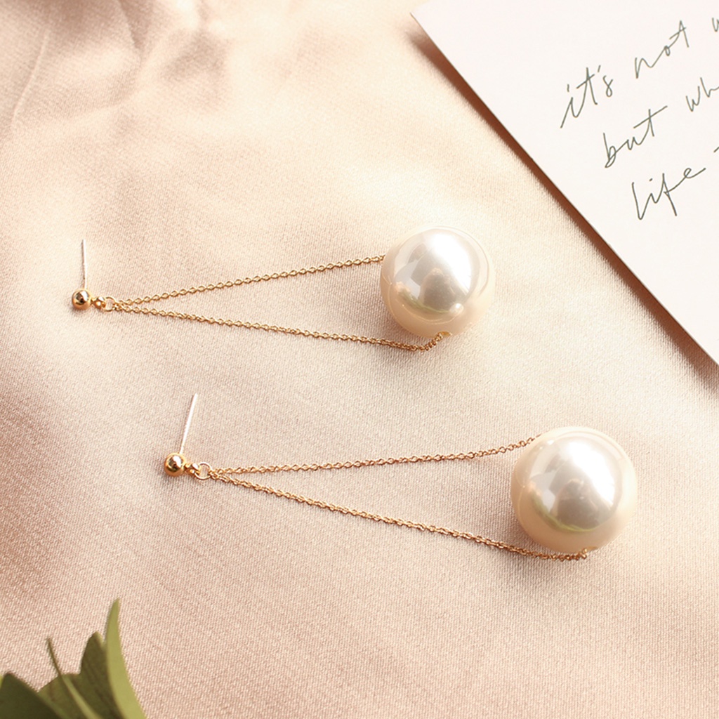 SIY  Artificial Pearl Earrings Fashion Women Temperament Long Earring Simple Wild Ear Jewelry Gifts