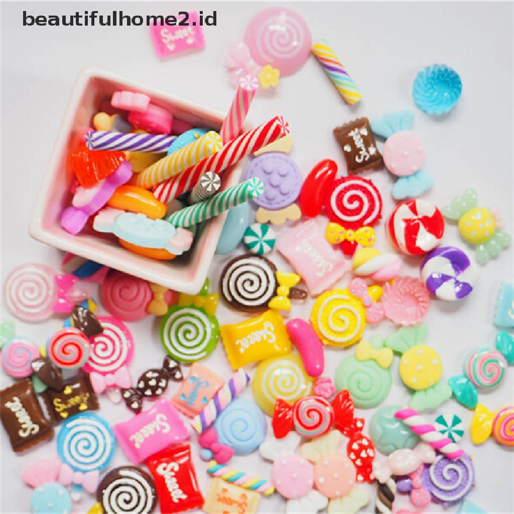 (Beautifulhome2) Buku Literatur Bahasa MandarinId) 10pcs / set Miniatur Permen Lolipop Bahan Resin Untuk Aksesoris Handphone / Rumah Boneka Diy