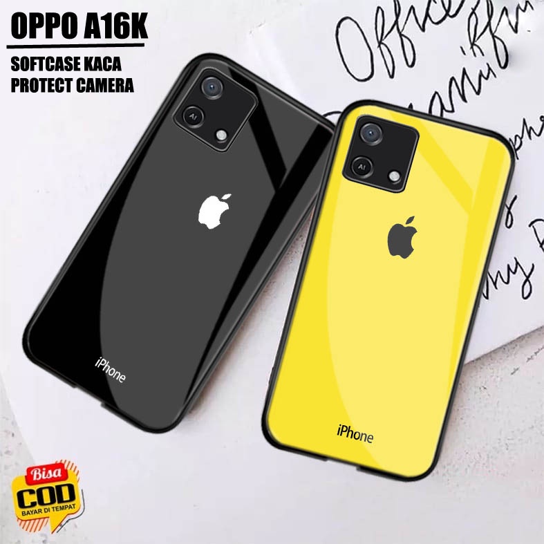 Softcase Glass Kaca Oppo A16K Oppo A16E - K01 - Case Hp Oppo A16K Oppo A16E - Casing Hp Oppo A16K Op