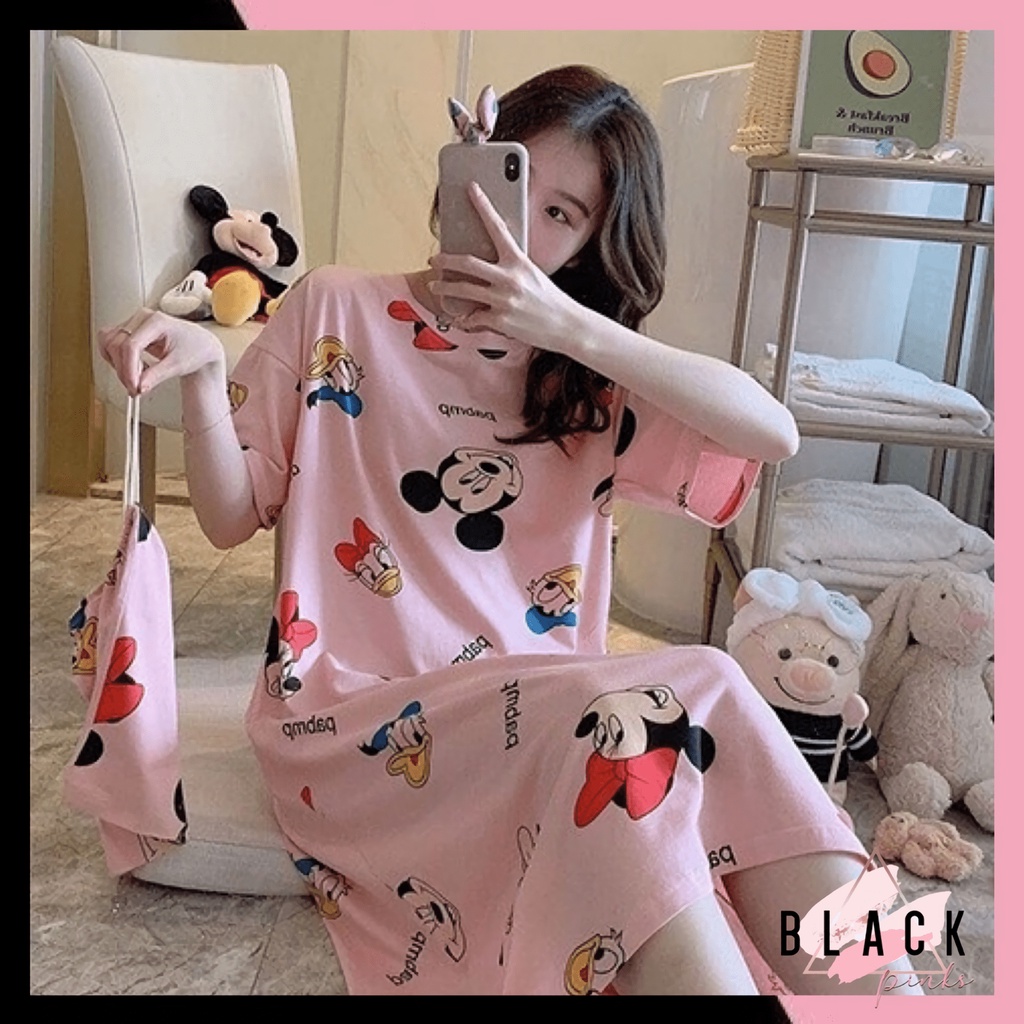 Blackpink Daster Wanita Import All Size / Baju Tidur Lucu Wanita Dewasa Import Premium 4001