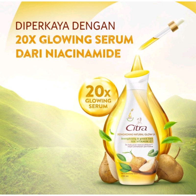 CITRA GLOWING WHITE UV BENGKOANG PEARLY 380ML PUMP dan 230ml