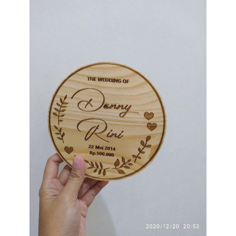 Grafir Nama Mahar Kayu Bulat Diameter 15cm