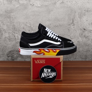 vans old skool flame white