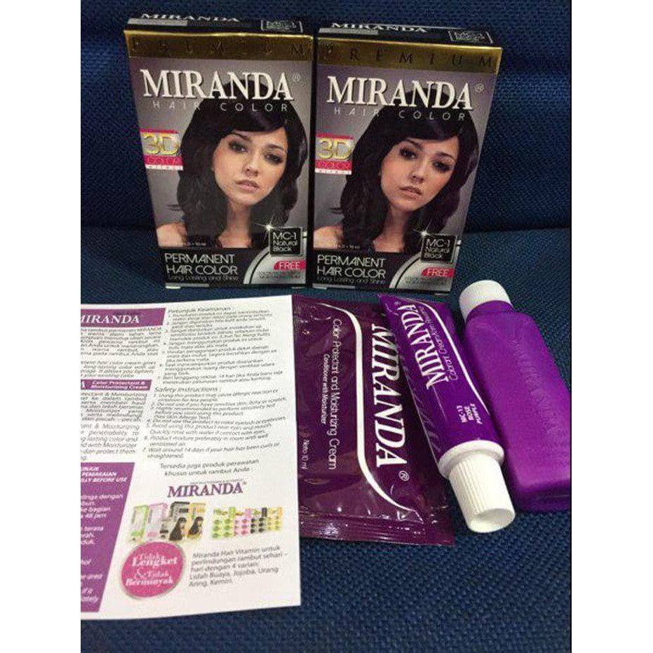 Miranda MC-1 Miranda Pewarna Rambut Natural Black Hitam Natural Cat Semir