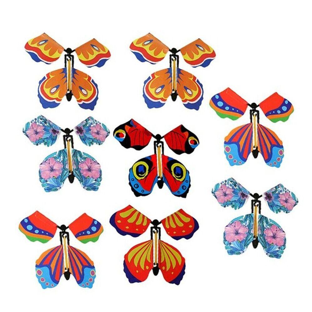 Preva 10PCS Magic Flying Butterfly Hadiah Anak Wind Up Home Decor Magic Show