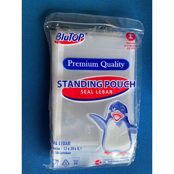 STANDING POUCH STP DOUBLE SEAL / KEMASAN PLASTIK BERDIRI KLIP TEBAL  ISI 50 SEAL LEBAR PCS BY KLIPINDO