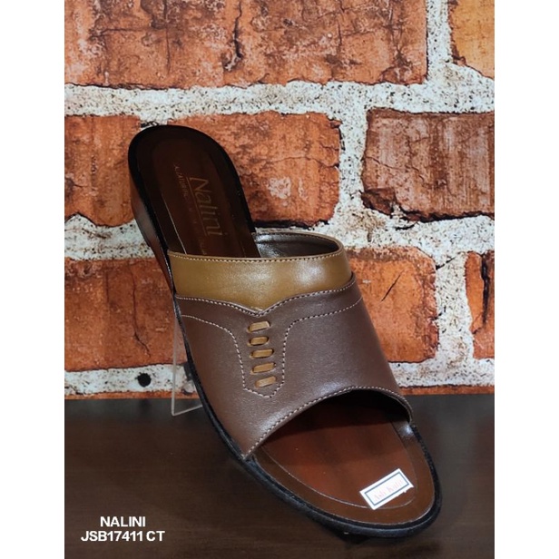 sandal cewek , sandal wanita , sandal sorong bahan kulit NALINI