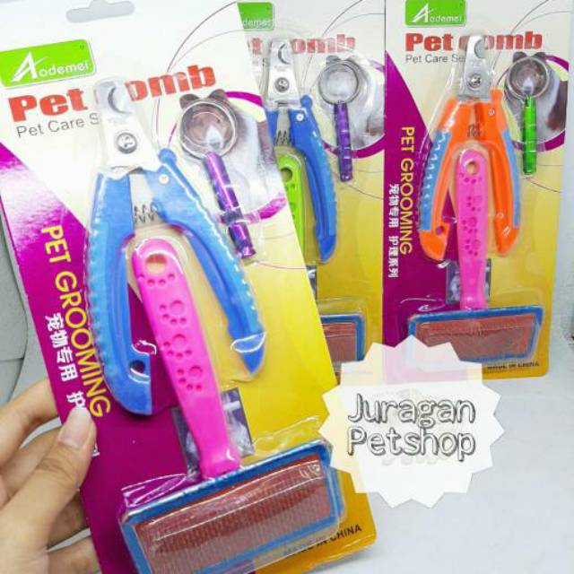 Pet Comb Set| Gunting Kuku Kucing | Sisir Kucing | Pet Grooming Set 3 | Sisir Gunting Kucing