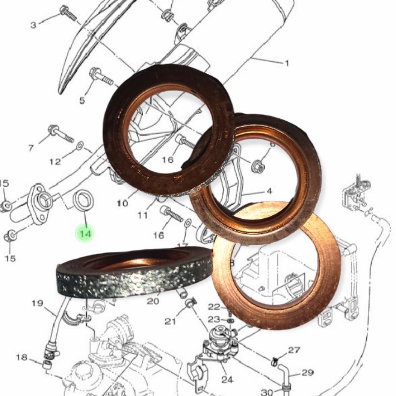 paking knalpot mio sporty smile soul nouvo