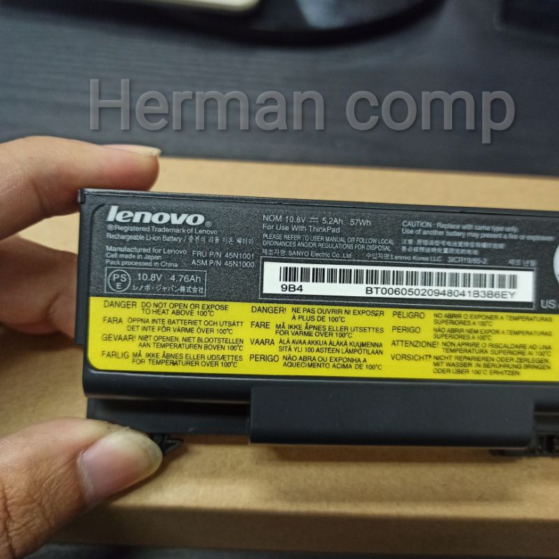 Original Baterai Lenovo Thinkpad T510 T510i T520 T520i T530 T530i