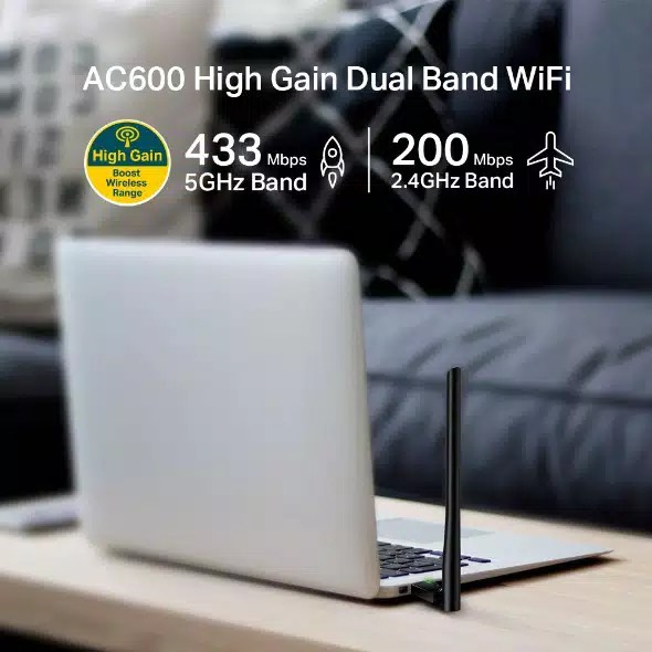 USB Wifi Adapter TP-Link Archer T2U Plus AC600 Antena