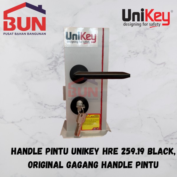 HANDLE PINTU UNIKEY HRE 259.19 BLACK, ORIGINAL GAGANG HANDLE PINTU