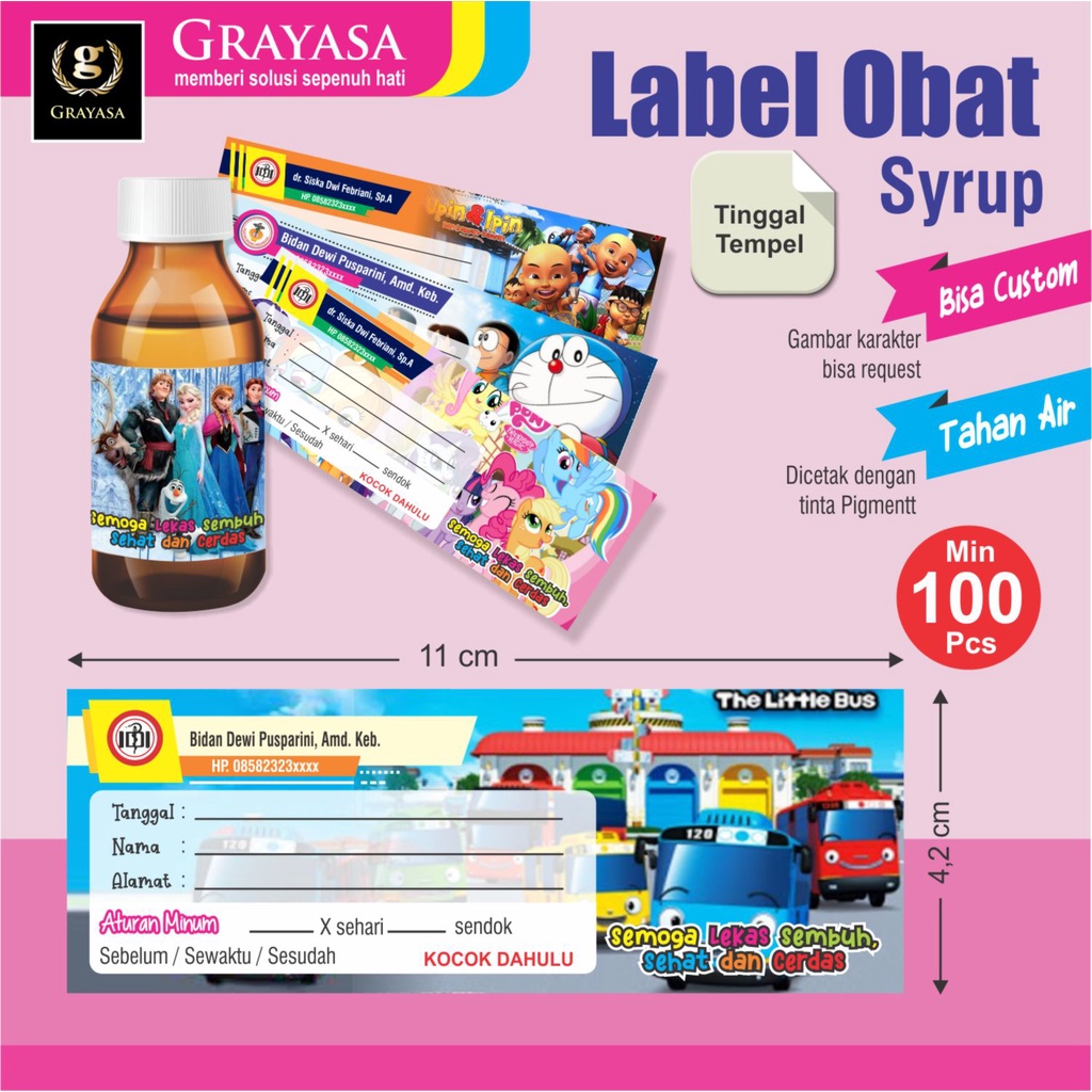 Jual Label Obat Syrup Etiket Obat Syrup Stiker Label Obat Stiker Label Obat Sirup Shopee 0043