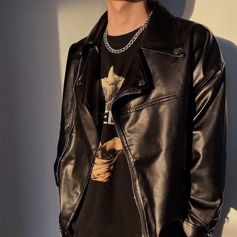 Agustina Pria Kalung Kreatif Keren Fashion Perhiasan Pria Tebal Baja Titanium Rantai Klavikula