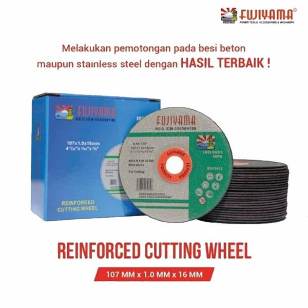 COD ISI 25PCS Batu Gerinda Gurinda Potong Besi - Mata Cutting Wheel FUJIYAMA 4 x 1 ISO 9001