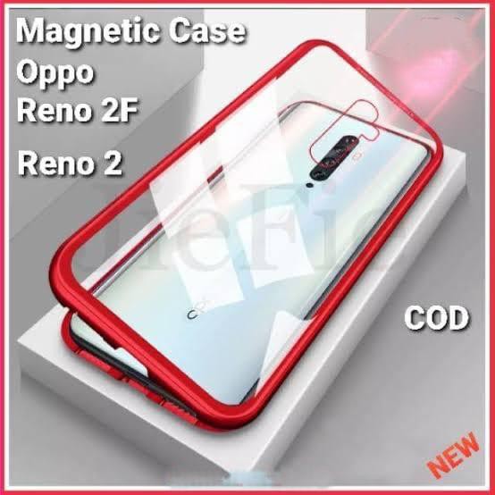 Case Magnetic Premium 2in1 Glass Transparant For Type Oppo Reno 2