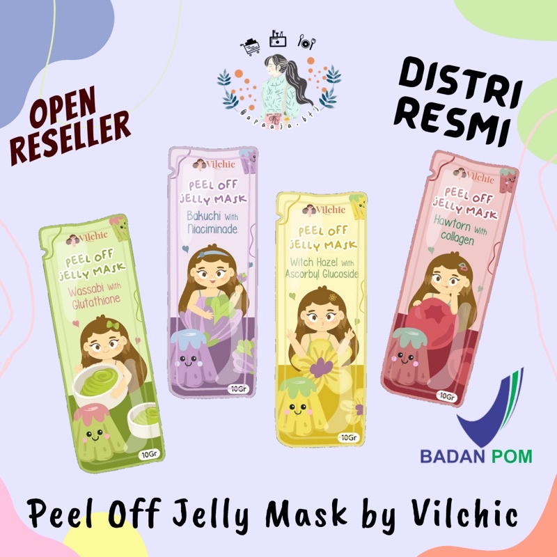 [Distri Resmi] Bisa COD BPOM Masker Peel Off Jelly by Vilchic Beauty Peel Off Mask POM Jelly 10 gram