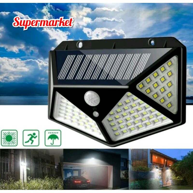 PENTAGON 100 Led Lampu Taman Dinding Motion Detector Solar Cell