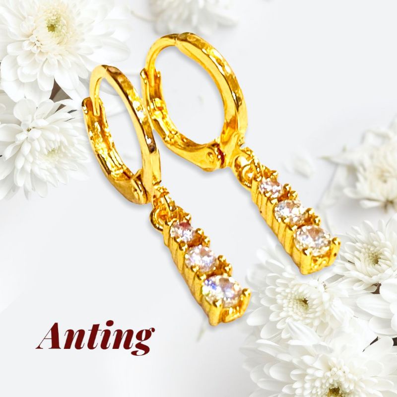 anting permata gantung //anting jurai//anting wanita