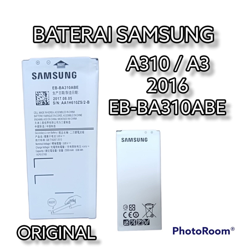 baterai samsung A310 A3 2016 EB-BA310ABE baterai batterry original samsung a310 a3 2016